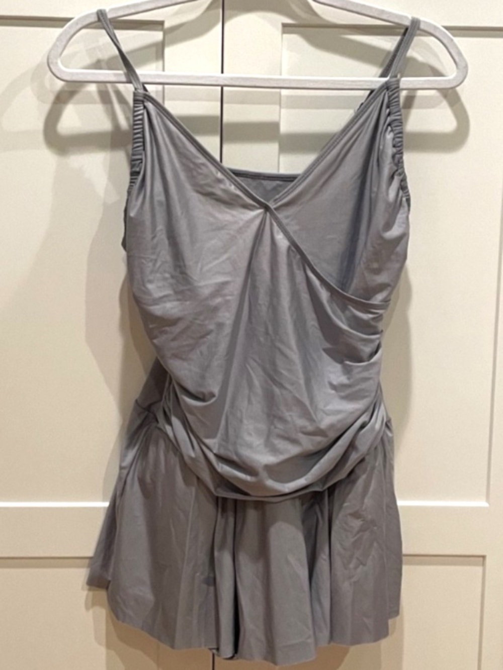 Eco Swim by Aqua Green Silver One Piece Swimdress Swimsuit Size Large